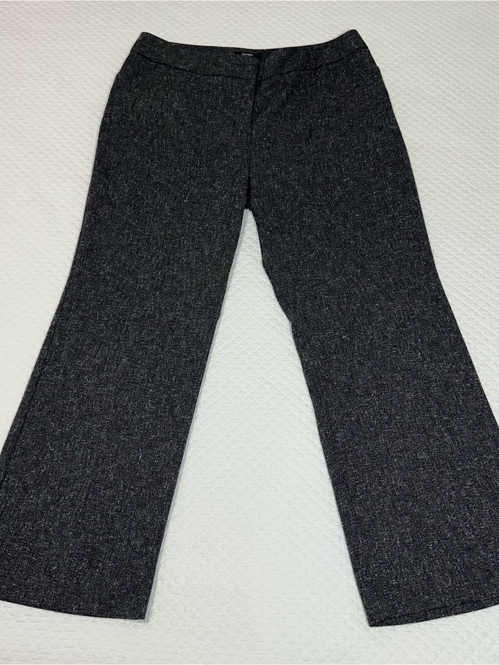 Alfani Dark Charcoal Gray Wide-Leg Dress Pants